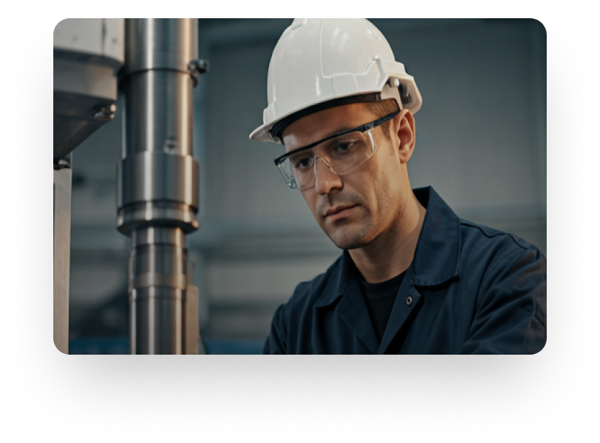 Skilled worker on site